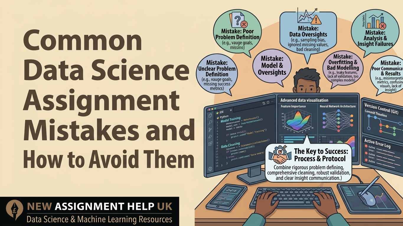 Data science assignment code and visualization dashboard showing common model reporting mistakes.